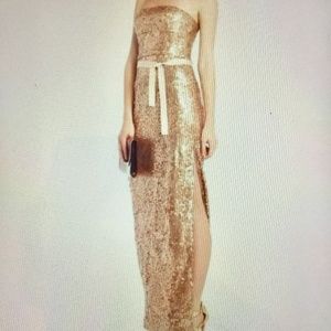 BCBG MaxAzria Lela Sequined Strapless Gown